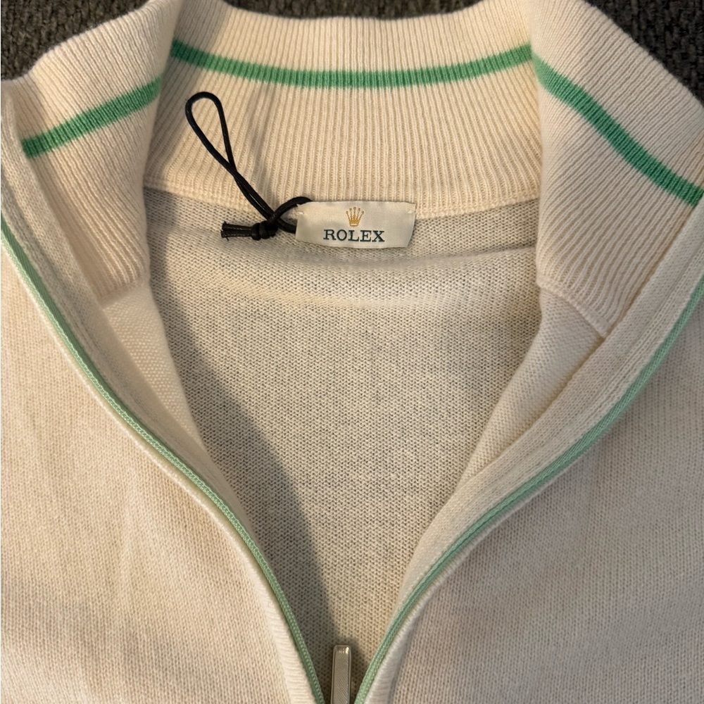 Rolex genuine L size cashmere sweater jumper knitted. Made in Italy. New